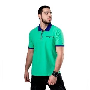 NEW Fergana Green with Contrasting Trim Lightweight Polo Golf Shirt Large & XL